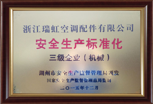 安全生產(chǎn)標(biāo)準(zhǔn)化三級企業(yè)（機械）