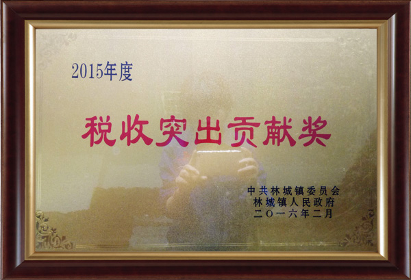 2015年度稅收突出貢獻獎
